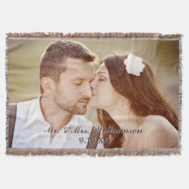 Cobertor Folheto de Foto de Casamento Personalizado Elegant