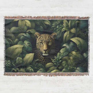 Cobertor Folheto e tapeçaria tecidos pelo leopardo botânico