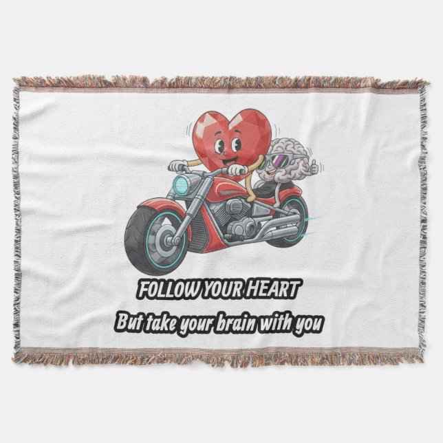 Cobertor Follow your heart take your brain (Frente)