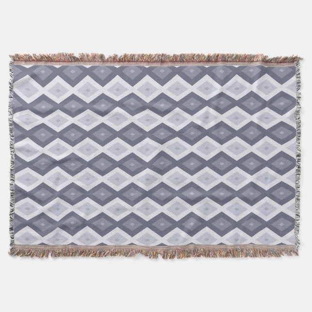 Cobertor Formas de diamante de cinza azul (Frente)