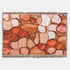 Cobertor Formas irregulares como sementes, tons de coral e