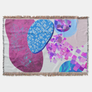 Cobertor Formas Modernas em roxo e ciano