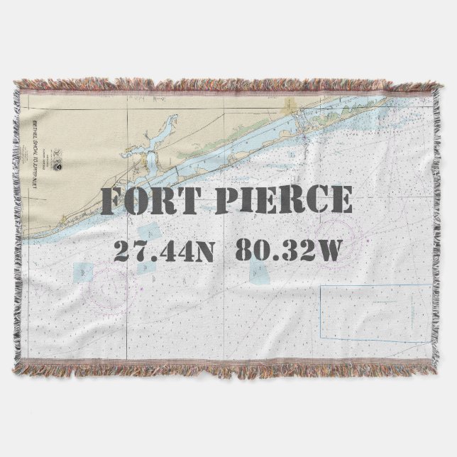 Cobertor Fort Pierce Home Latitude Longitude Náutica (Frente)