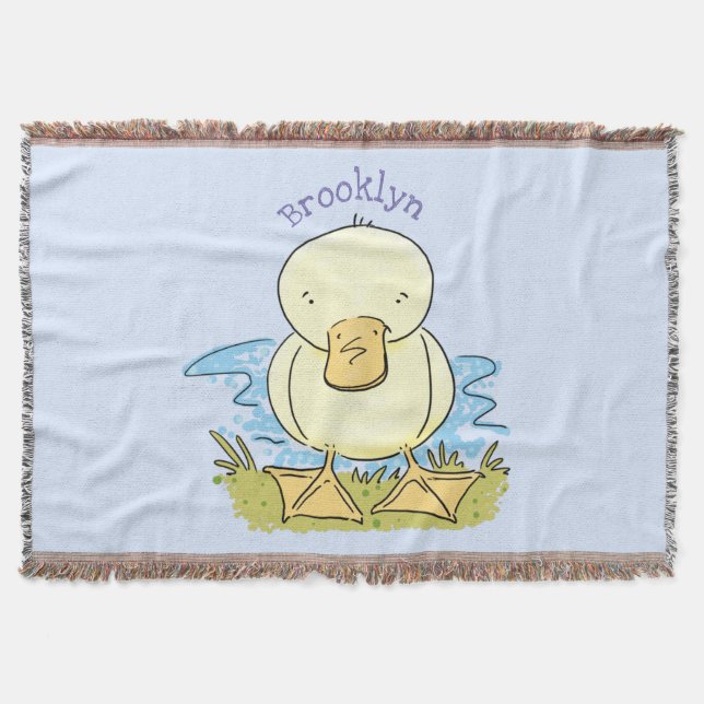 Cobertor Foto de desenho animado de bebê amarelo-branco (Frente)