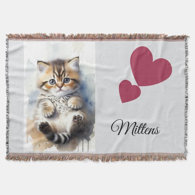 Cobertor Foto de Gato, Citações de Humor, Nome, (Frente)