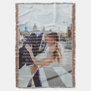 Cobertor Foto do Casal com Votos de Casamento