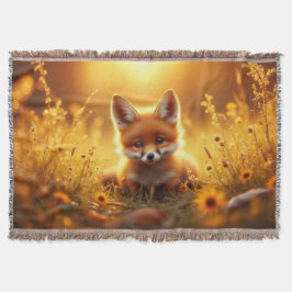 Cobertor Fox in the flowers at sunrise
