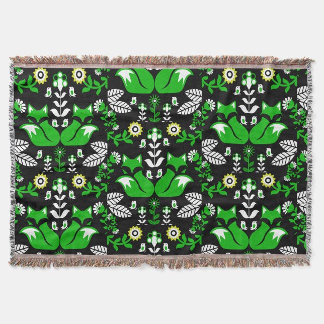 Cobertor Fox Nordic Scandinavian Folart Tablecloth (Frente)