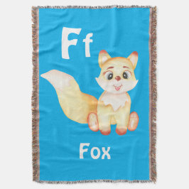 Cobertor Fox personalize ABC: Carta F - Adicione seu nome