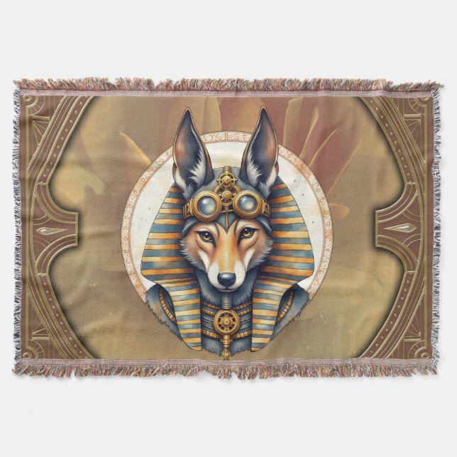 Cobertor Fox Retrato de Steampunk Anubis (Frente)