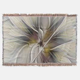 Cobertor Fractal Floral, Flor Fantasia com Cores da Terra