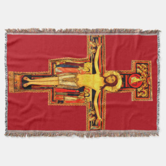 Cobertor Frances de rua de Assisi San Damiano Crucifix Blan