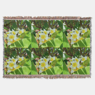 Cobertor Frangipanis Amarelos Crescendo Em Uma Árvore,