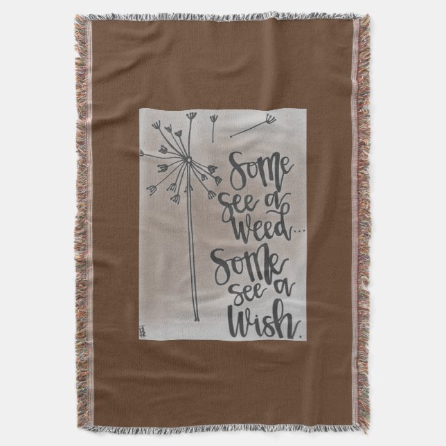 Cobertor Frase inspiradora com um dandelion (Frente Vertical)