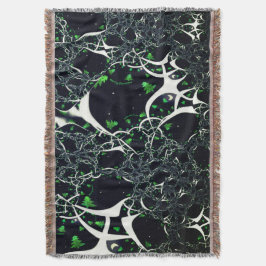 Cobertor Fratural branco imperfeito no espaço negro, tricot