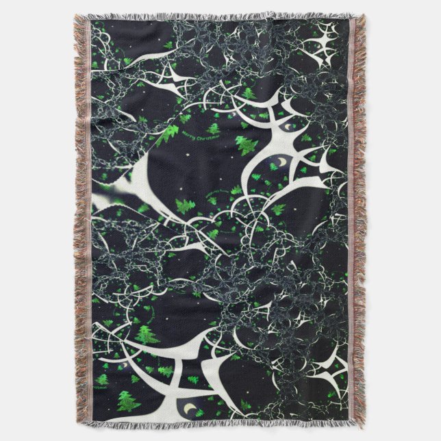 Cobertor Fratural branco imperfeito no espaço negro, tricot (Frente Vertical)