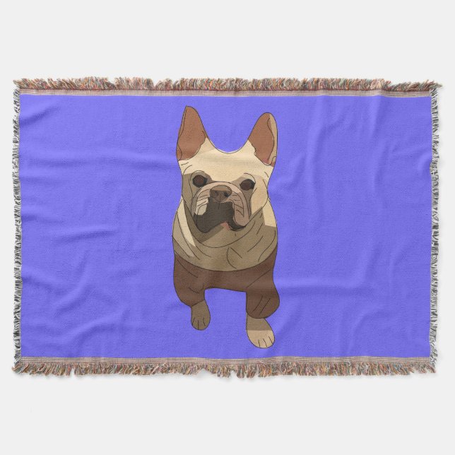 Cobertor French Bulldog, Lavender Purple (Frente)