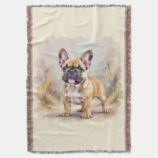 Cobertor French Bulldog Tan Fawn-Colored Cute Frenchie Dog