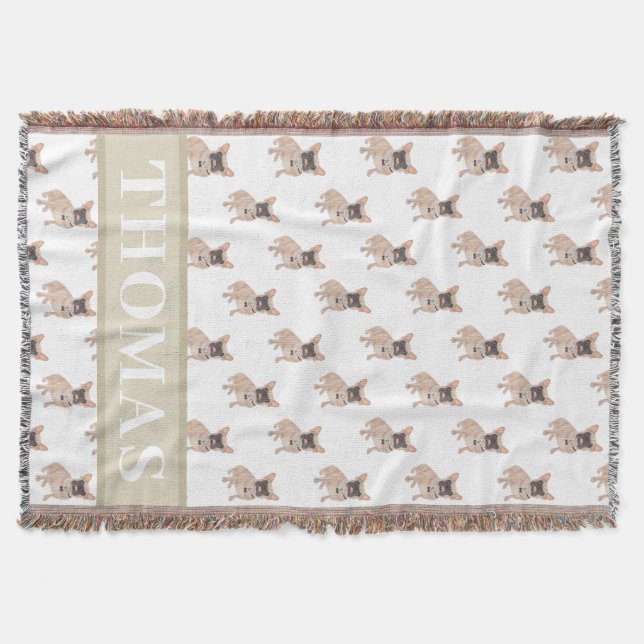 Cobertor Frenchie Personalizada (Mascarada) (Frente)