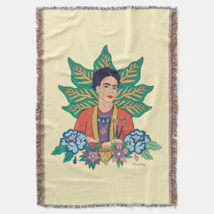 Cobertor Frida Kahlo Colorful Floral Graphic