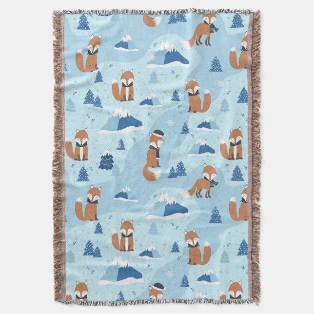 Cobertor Frosty Winter Foxes (Frente Vertical)