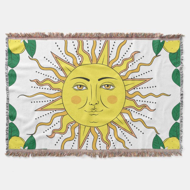 Cobertor Frutas Tropicais De Limão, Face Solar. (Frente)