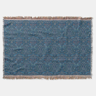 Cobertor Fundo Azul Morris Vintage Padrão Blackthorn