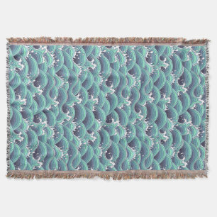 Cobertor Fundo decorativo da onda do mar