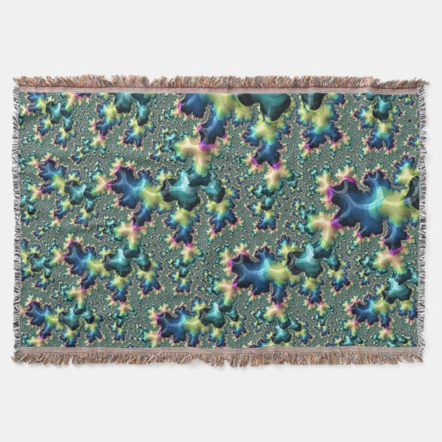Cobertor Funky Trippy Eclectic Boho Hippie Abstrato Fractal (Frente)
