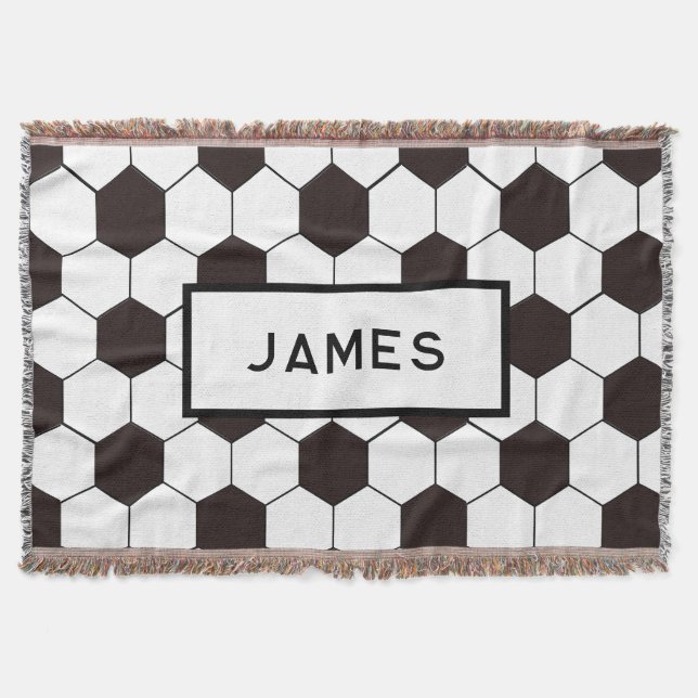 Cobertor Futebol infantil Padrão de futebol Aniversário do  (Frente)