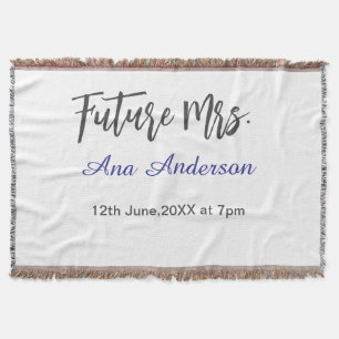 Cobertor Futuro nome da sra noiva roxo cinza