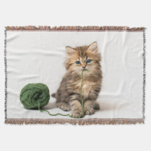 Cobertor Gatinho com fio verde