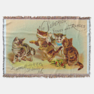 Cobertor Gatinhos de cartão vitorianos que brincam