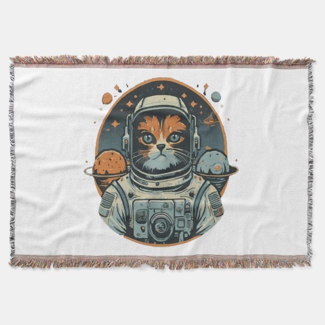 Cobertor Gato-astronauta em Asteroides (Frente)