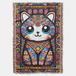 Cobertor Gato Bonito com Charme de Padrão Tradicional