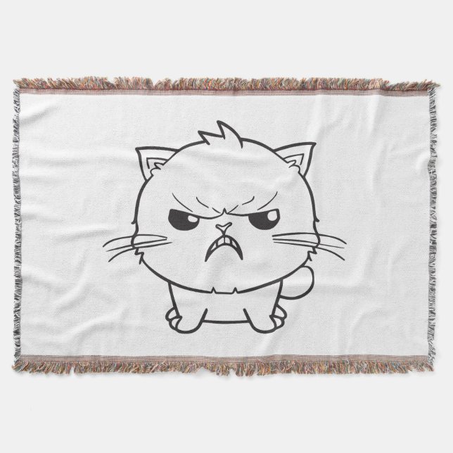 Cobertor Gato bravo bonito cantando. (Frente)