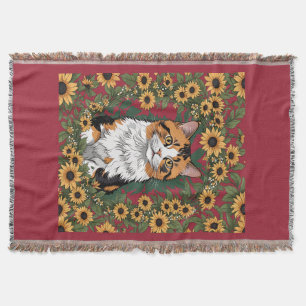 Cobertor Gato Calico de Maryland e Flores de Susana de Olho