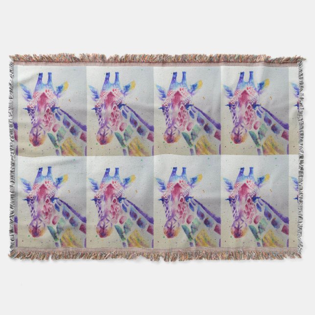 Cobertor Gato Colorido de Girafa, bicho-da-água (Frente)