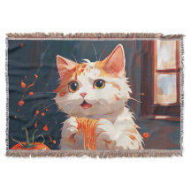 Gato comendo espaguete