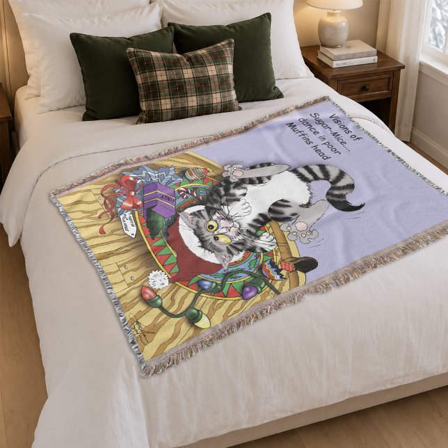 Cobertor Gato Divertido de Natal com Catnip Lavanda (Criador carregado)