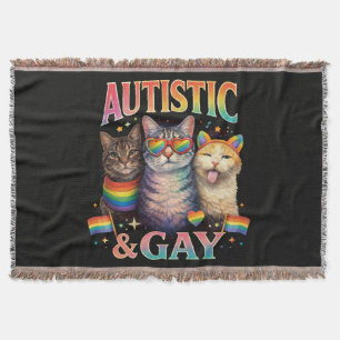 Cobertor Gato Engraçado Autista e Gay