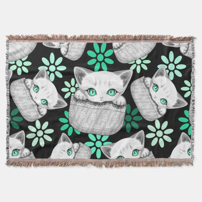 Cobertor Gato, Gato, Gato e Playaking de uma Bolsa (Frente)