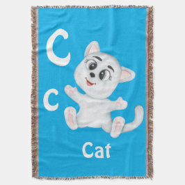 Cobertor Gato personalizar ABC: Letra C - Adicione seu Nome
