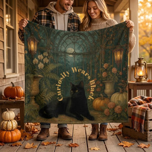 Cobertor Gato Preto Vitoriano Ornamentado Curiosidade Usa