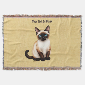 Cobertor Gato Siamês Em Papel Antigo