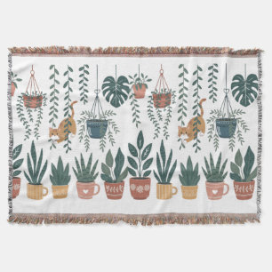 Cobertor Gato Whimsical Tangido em Vinheiras Plantação em B