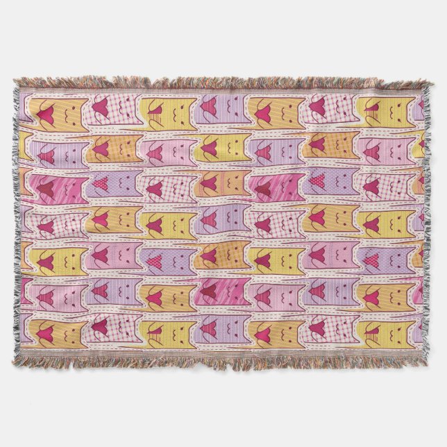 Cobertor Gatos bonitos com corações Loving (Frente)