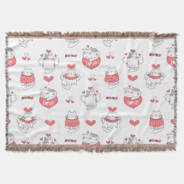 Cobertor Gatos do dia de os namorados