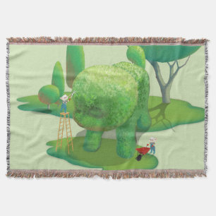 Cobertor Gatos-jardineiros e animais verdes