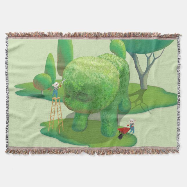 Cobertor Gatos-jardineiros e animais verdes (Frente)